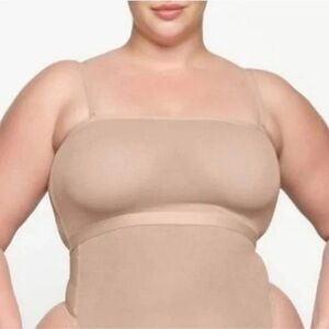 Skims Sheer Bandeau Bra XL Clay
